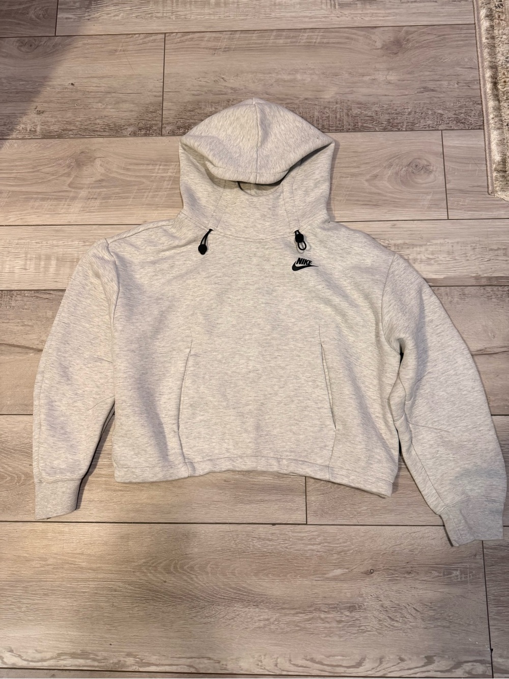 Nike tech Light Gray cropped hoodie